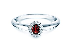 Verlovingsring Jolie in 18K witgoud met robijn 0,25ct en diamanten 0,06ct