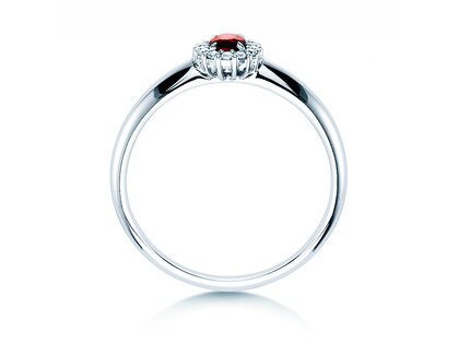 Verlovingsring Jolie in 18K witgoud met robijn 0,25ct en diamanten 0,06ct