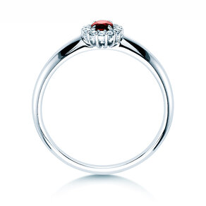 Verlovingsring Jolie in 18K witgoud met robijn 0,25ct en diamanten 0,06ct