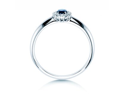 Verlovingsring Jolie in 18K witgoud met saffier 0,25ct en diamanten 0,06ct