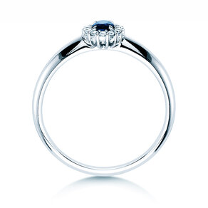 Verlovingsring Jolie in 18K witgoud met saffier 0,25ct en diamanten 0,06ct