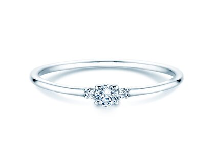 Verlovingsring  in 9K witgoud met diamanten 0,10ct G/SI