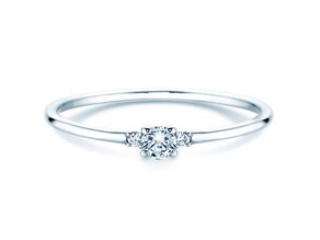 Verlovingsring  in 9K witgoud met diamanten 0,10ct G/SI