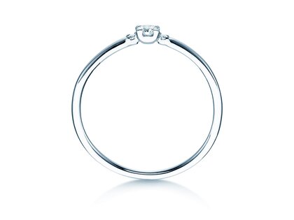 Verlovingsring  in 9K witgoud met diamanten 0,10ct G/SI