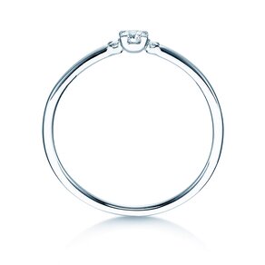 Verlovingsring  in 9K witgoud met diamanten 0,10ct G/SI