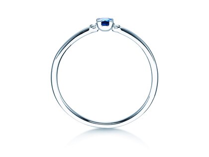 Verlovingsring Vivid Petite in 14K witgoud met saffier 0,08ct en diamanten 0,02ct