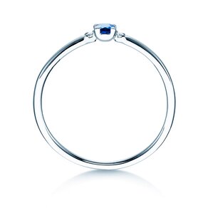 Verlovingsring Vivid Petite in 14K witgoud met saffier 0,08ct en diamanten 0,02ct