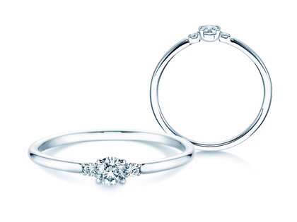 Verlovingsring  in 14K witgoud met diamanten 0,20ct G/SI