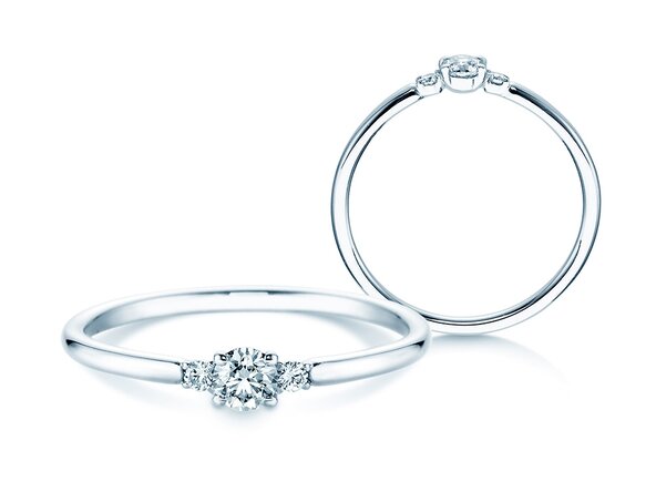 Verlovingsring  in 14K witgoud met diamanten 0,20ct G/SI