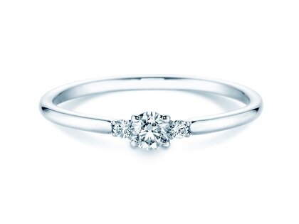 Verlovingsring  in 14K witgoud met diamanten 0,20ct G/SI
