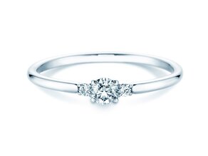 Verlovingsring  in 14K witgoud met diamanten 0,20ct G/SI