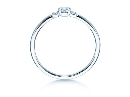 Verlovingsring  in 14K witgoud met diamanten 0,20ct G/SI