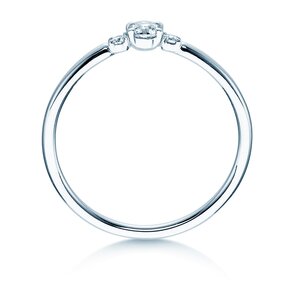 Verlovingsring  in 14K witgoud met diamanten 0,20ct G/SI