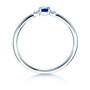 Verlovingsring Vivid Petite in 14K witgoud met saffier 0,16ct en diamanten 0,04ct