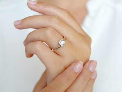 Verlovingsring Touch in 14K witgoud met Lab-grown diamant 0,50ct E/VS