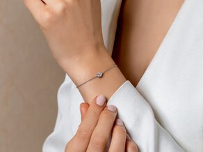 Armband Diamond Drop in 18K witgoud met 1 diamant 0,25ct G/SI, 18cm