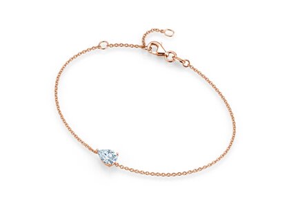 Armband Diamond Drop Lab-grown diamant in 14K roségoud met 1 Lab-grown diamant 2,50ct E/VS, 18cm