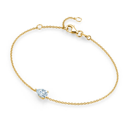 Armband Diamond Drop in 14K geelgoud met 1 diamant 0,25ct G/SI, 18cm