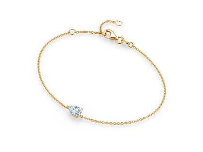 Armband Diamond Drop Lab-grown diamant in 9K geelgoud met 1 Lab-grown diamant 0,25ct E/VS, 18cm