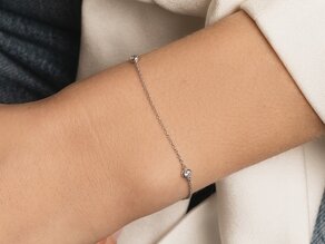 Armband Leon in 14K roségoud met 3 diamanten 0,09ct