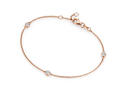 Armband Leon in 14K roségoud met 3 diamanten 0,09ct