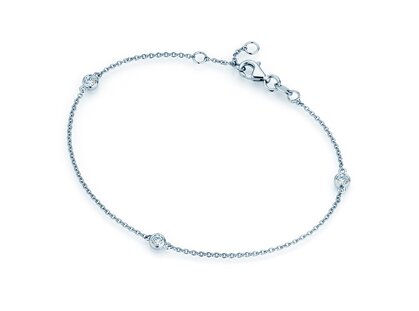 Armband Leon in 14K witgoud met 3 diamanten 0,09ct