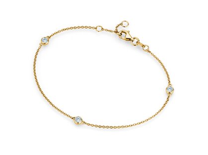 Armband Leon in 14K geelgoud met 3 diamanten 0,09ct