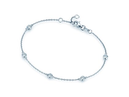 Armband Leon Lab-grown diamant in 18K witgoud met 5 Lab-grown diamanten 0,15ct E/VS, 18,5cm