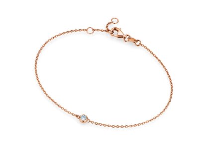 Armband Leon Lab-grown diamant in 14K roségoud met 1 Lab-grown diamant 0,15ct