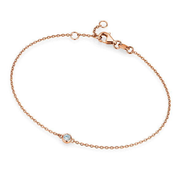 Armband Leon Lab-grown diamant in 14K roségoud met 1 Lab-grown diamant 0,15ct