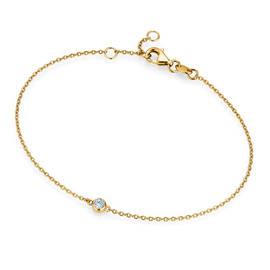 Armband Leon Lab-grown diamant in 9K geelgoud met 1 Lab-grown diamant 0,03ct E/VS, 18,5cm