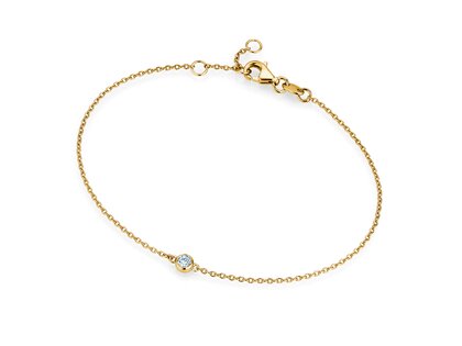 Armband Leon Lab-grown diamant in 9K geelgoud met 1 Lab-grown diamant 0,03ct E/VS, 18,5cm
