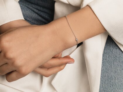 Armband Leon in 14K roségoud met 3 diamanten 0,09ct