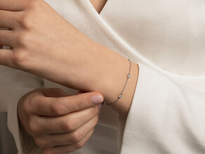Armband Leon Lab-grown diamant in 18K witgoud met 5 Lab-grown diamanten 0,15ct E/VS, 18,5cm