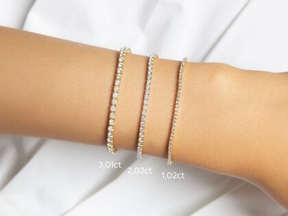 Tennisarmband Modern in 18K geelgoud met 75 natuurlijke diamanten 2,02ct G/SI, 17cm