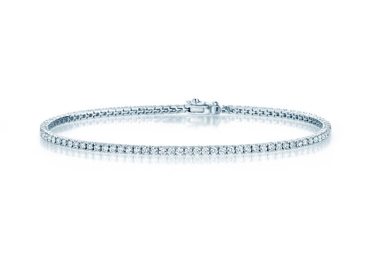 Tennisarmband Modern in 18K witgoud met 75 natuurlijke diamanten 2,02ct G/SI, 17cm