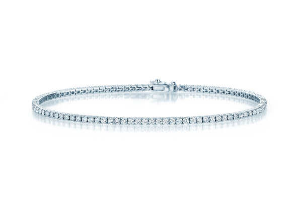 Tennisarmband Modern in 18K witgoud met 75 natuurlijke diamanten 2,02ct G/SI, 17cm