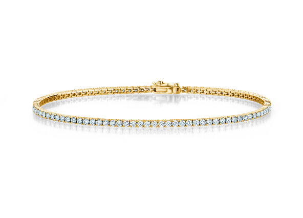 Tennisarmband Modern in 18K geelgoud met 75 natuurlijke diamanten 2,02ct G/SI, 17cm
