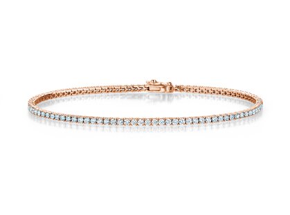 Tennisarmband Modern in 18K roségoud met 75 diamanten 2,02ct G/SI, 17cm