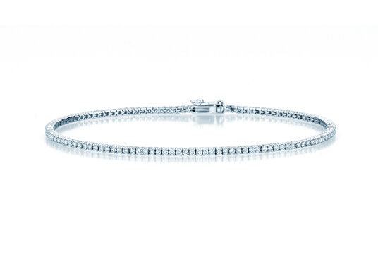 Tennisarmband Modern in 18K witgoud met 98 natuurlijke diamanten 1,02ct G/SI, 17cm
