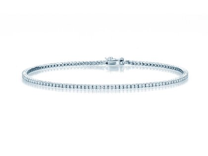 Tennisarmband Modern in 18K witgoud met 98 natuurlijke diamanten 1,02ct G/SI, 17cm