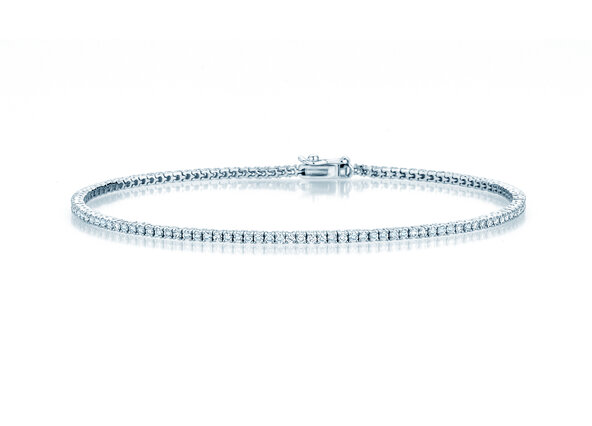 Tennisarmband Modern in 18K witgoud met 98 natuurlijke diamanten 1,02ct G/SI, 17cm