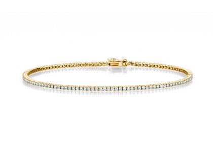 Tennisarmband Modern in 18K geelgoud met 98 natuurlijke diamanten 1,02ct G/SI, 17cm