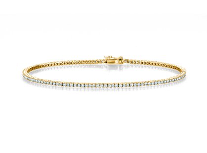Tennisarmband Modern in 18K geelgoud met 98 diamanten 1,02ct G/SI, 17cm