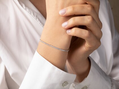 Tennisarmband Modern in 18K witgoud met 75 natuurlijke diamanten 2,02ct G/SI, 17cm