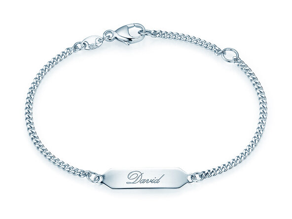 Dooparmband Classic in 14K witgoud, 14cm