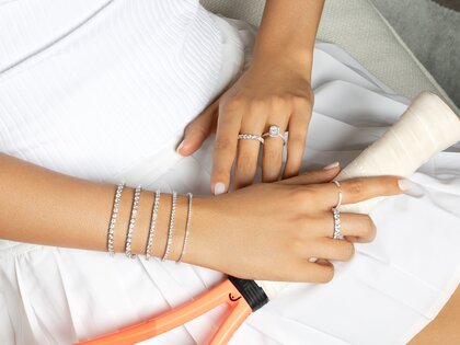 Tennisarmband Clean in 9K witgoud met Lab-grown diamanten 1.46ct E/VS, 16,5cm