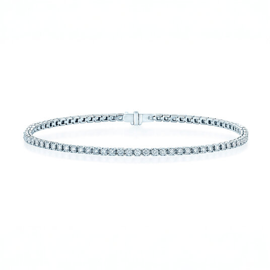 Tennisarmband Clean in 9K witgoud met Lab-grown diamanten 1.46ct E/VS, 16,5cm