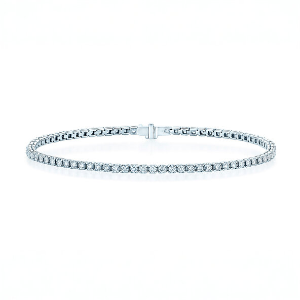 Tennisarmband Clean in 9K witgoud met Lab-grown diamanten 1.46ct E/VS, 16,5cm