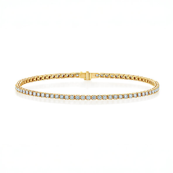 Tennisarmband Clean in 9K geelgoud met Lab-grown diamanten 1.46ct E/VS, 16,5cm